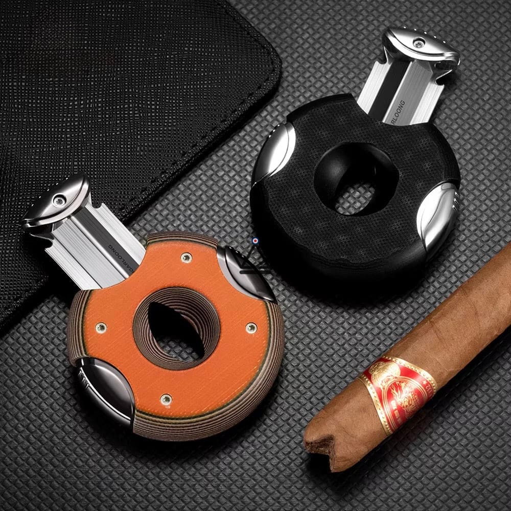Cortador de cigarros KUKLOS V-Cut: aleación premium, corte preciso, 5 colores | Incluye caja de regalo para cigarros.