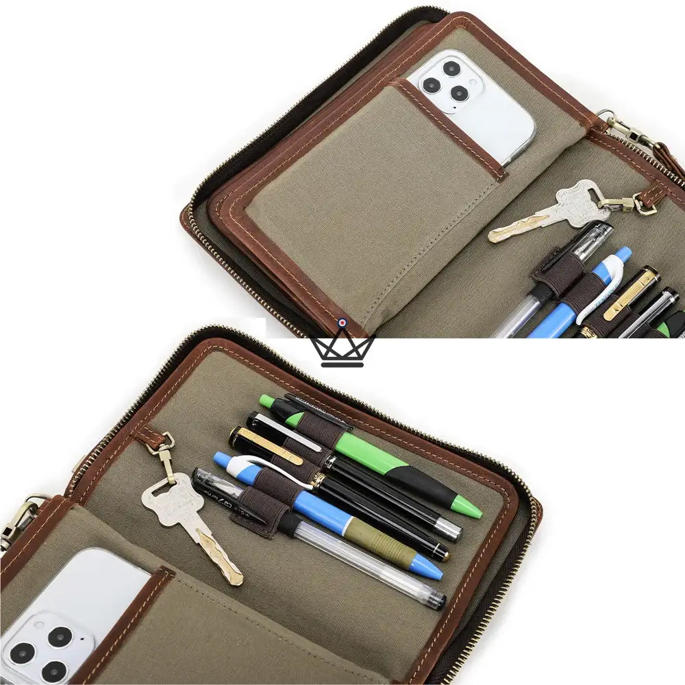 Anpassbarer Luxus-Leder-Organizer – Voyageur Clutch – Ansicht 8
