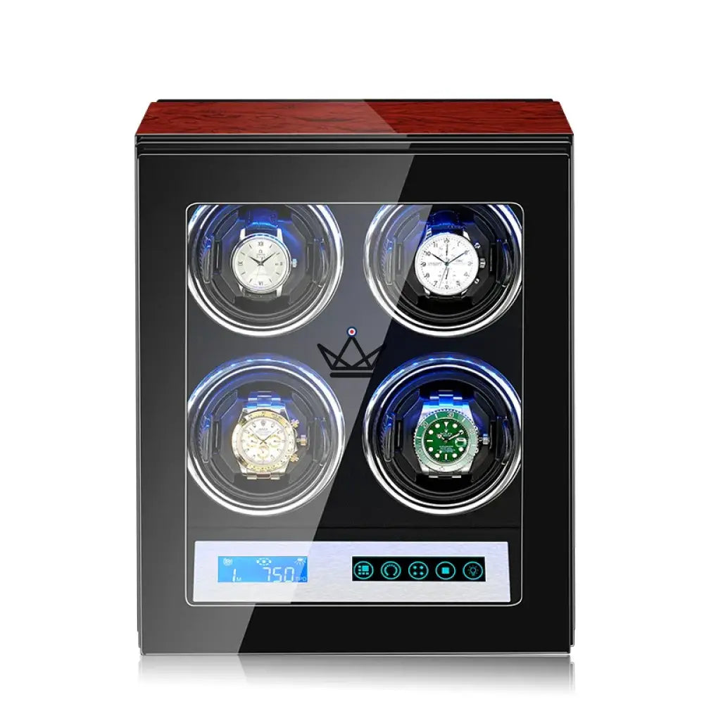 Automatic Watch Winder WINDER LUX — Wood & Glass, 2 to 12 Watches, LCD, Anti-Magnetic — view 16