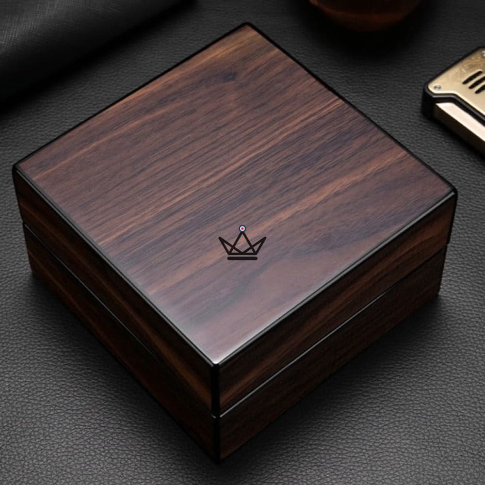 Cigar set SEMO-CUBE — cutter, punch, stand & ashtray | wooden box — view 3
