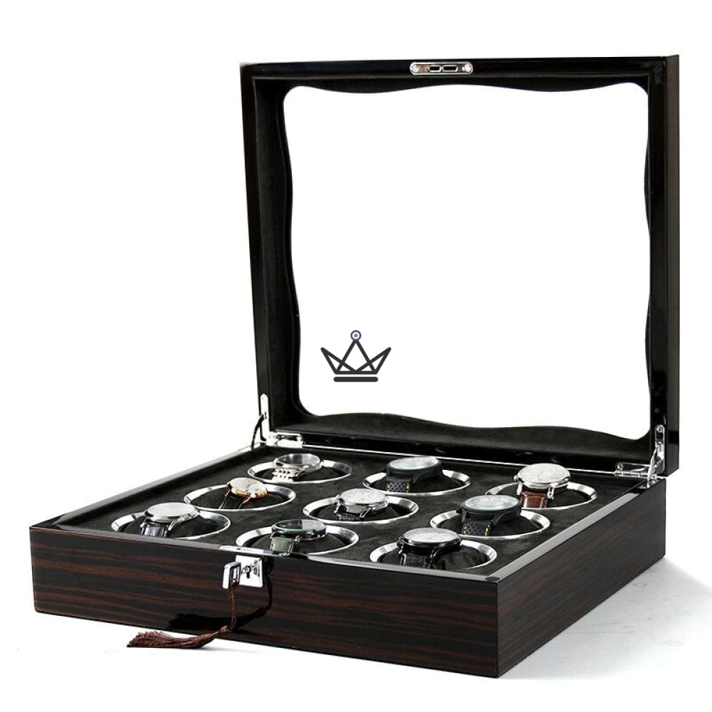 LUXURIA TEMPORUM Luxury Watch Storage Box — Lacquered Wood, Glass, Key, 2 to 9 Watches — view 12