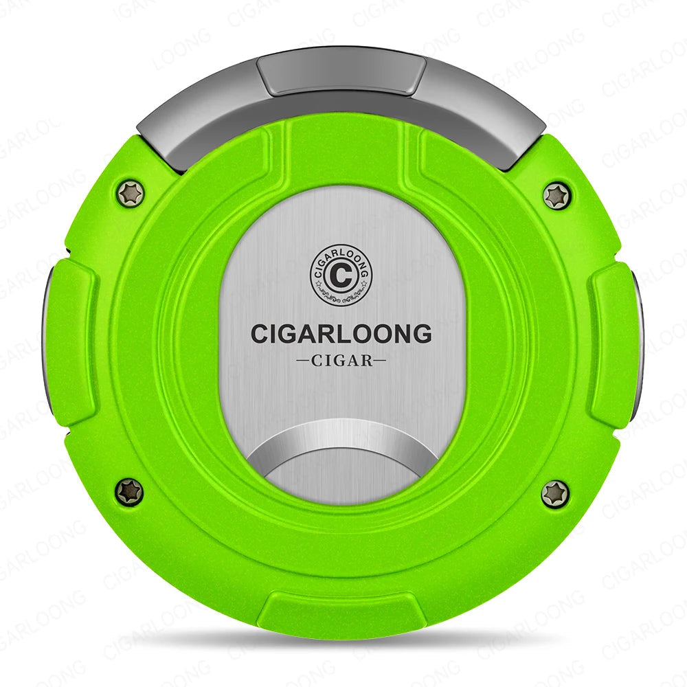 Orbis Nox Cigar Cutter — 2-in-1 Guillotine & V-Cut Pop-Up — Green