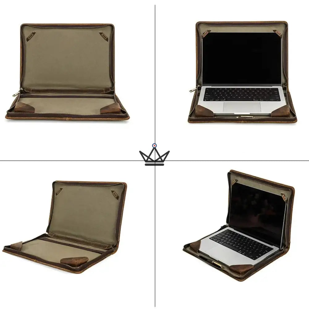 Customizable Leather MacBook Sleeve 13"-16" - Voyager CODEX — view 11
