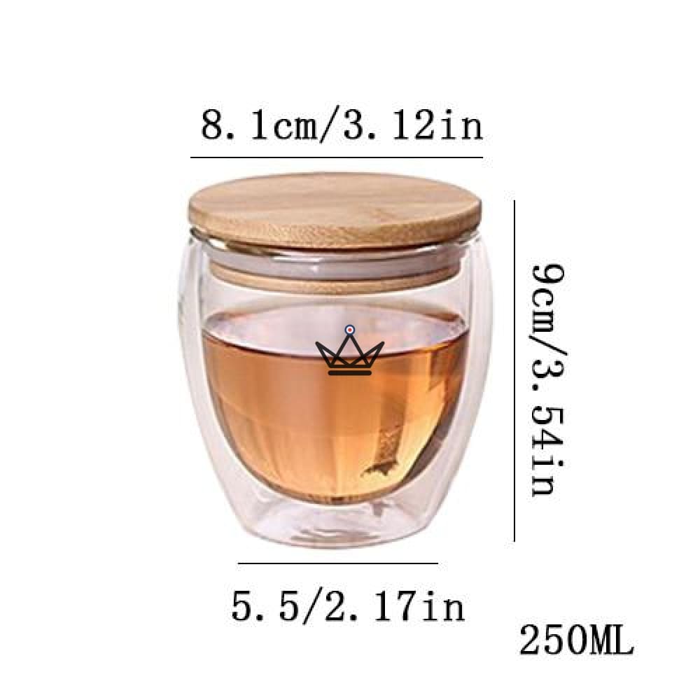Double-Walled Insulated Glass with Bamboo Lid - 3 Sizes — view 9