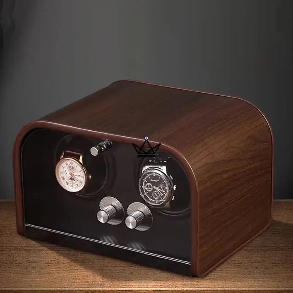 Uhrenbeweger für Automatikuhren RETROWIND LUXE — Luxuriöses Holz, Retro-Design, Multi-Modi – Ansicht 3