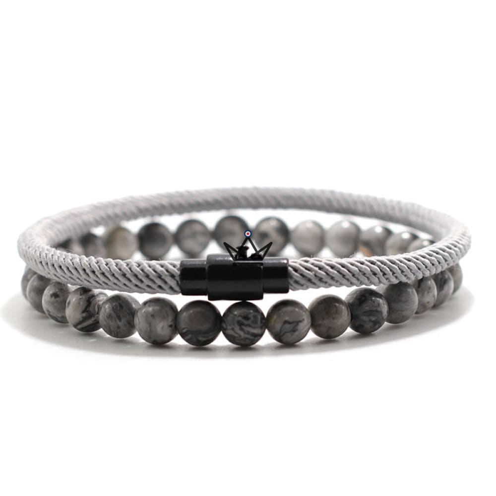 DUO ELEMENTARY STONE Paket - Kordelarmband & Onyx - 9 Farben – Ansicht 2
