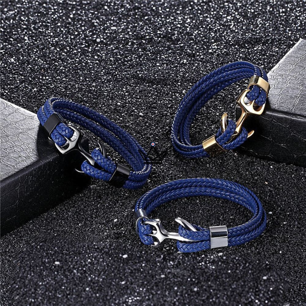Neptune Twins Bracelet - Double Rope Anchor - 3 Finishes 3 Sizes — view 2