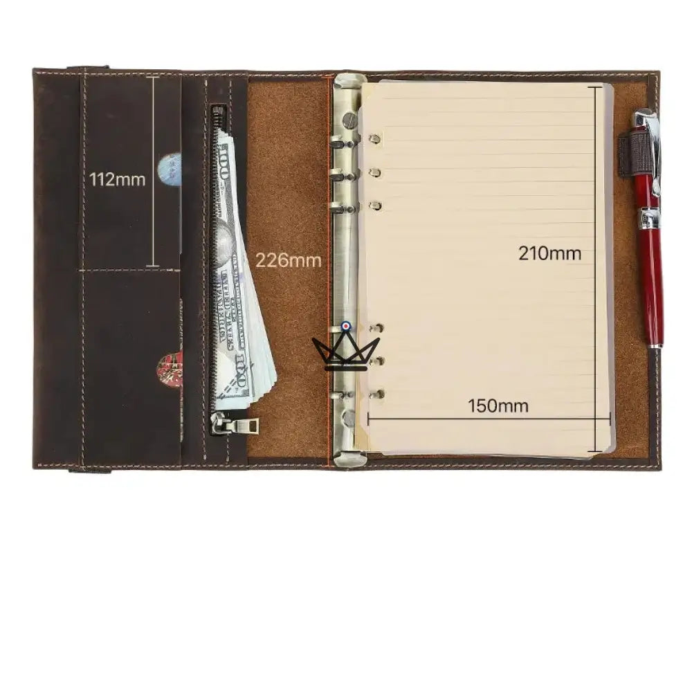 Customizable A5 Leather Notebook Organizer - VOYAGEUR WINKO — view 3