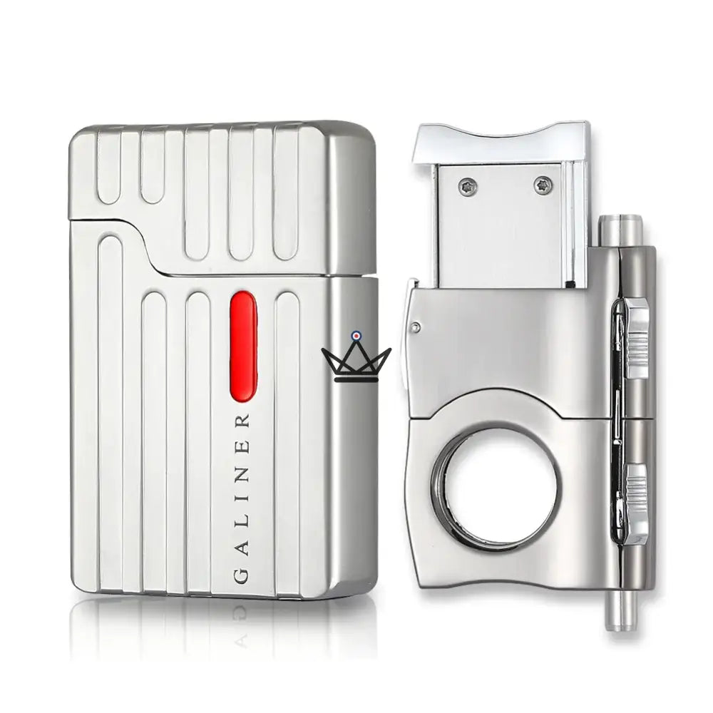 Paquete Ignition Pro: encendedor de doble antorcha recargable y cortador de cigarros tipo guillotina + perforador | Caja de regalo de cigarros incluida. Paquete Ignition Pro: encendedor de doble antorcha recargable y cortador de cigarros tipo guillotina + perforador | Caja de regalo de cigarros incluida.