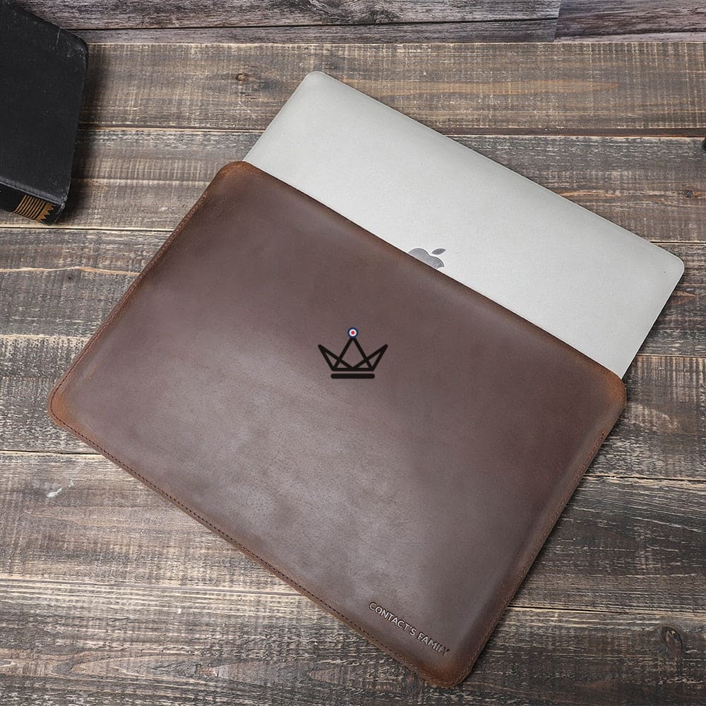 Customizable Leather Laptop Case - Voyageur Sicuro — Coffee / Air 13: A1932