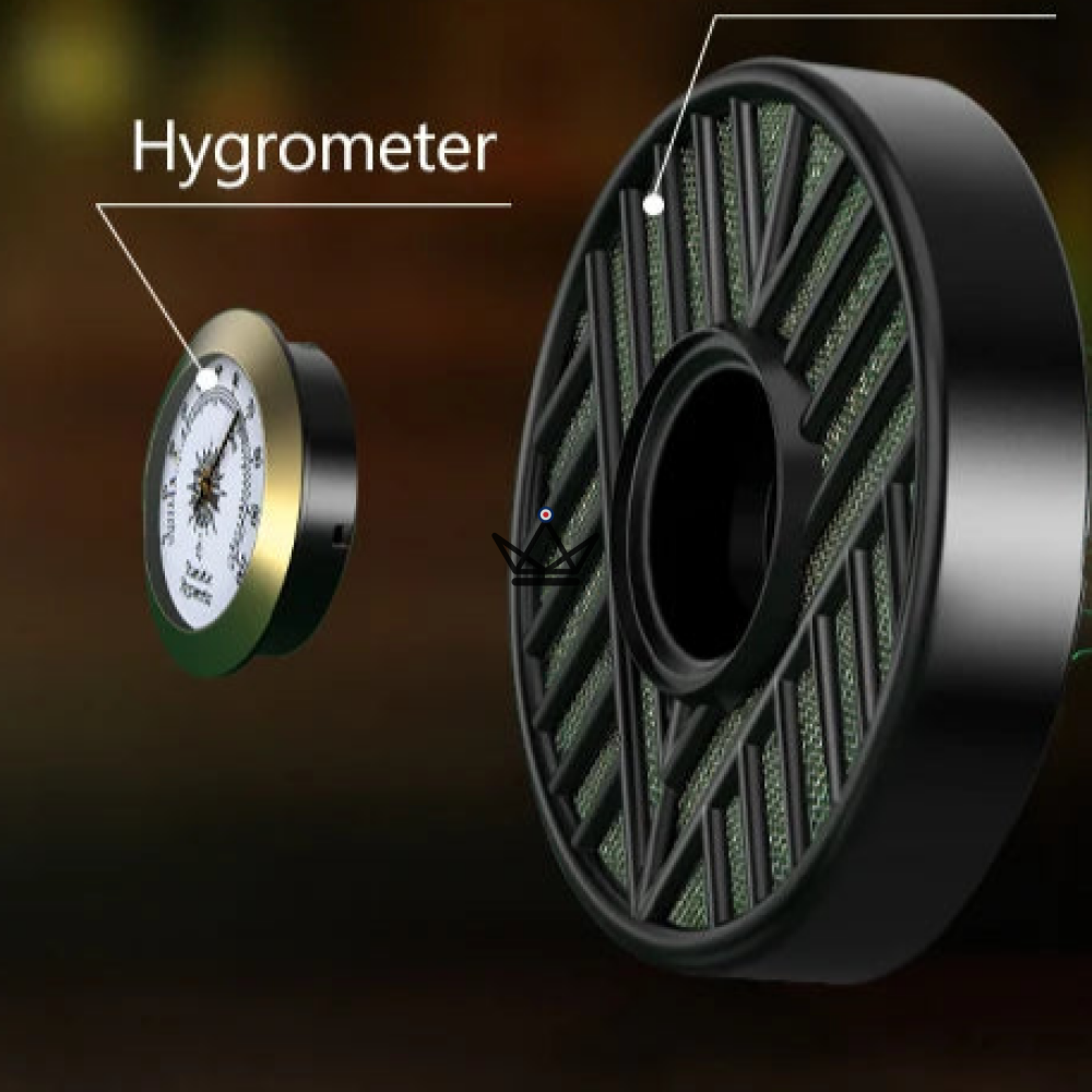 Luftbefeuchter mit Hygrometer OASIS VORTEX – magnetische Befestigung, 9,5 cm | Zigarrenkeller – Ansicht 4