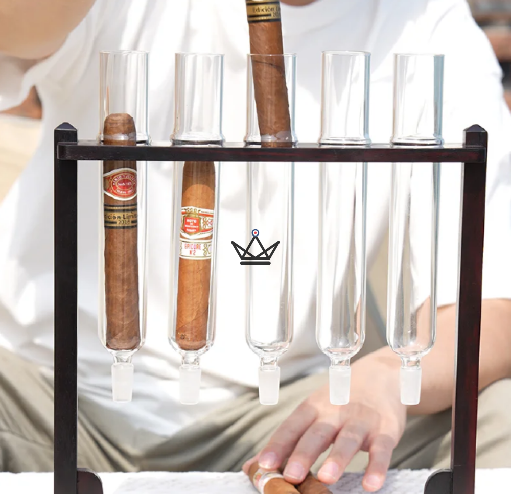 INFUSIO QUINTESSENCE 5-Tube Cigar Infuser — Borosilicate Glass, Cedar, Hygrometer — view 10