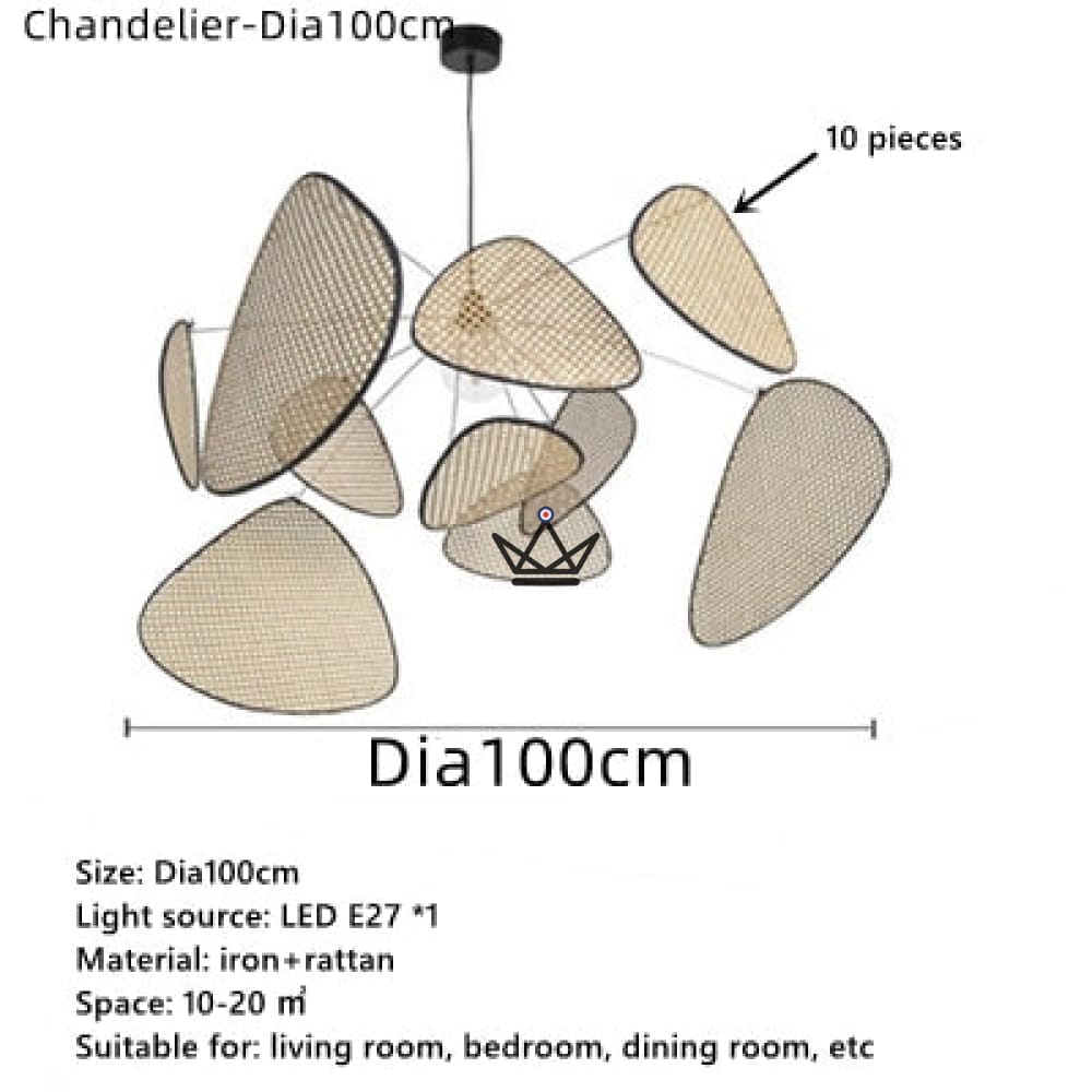 Chandelier suspension Lighting - Screen Rattan — view 21