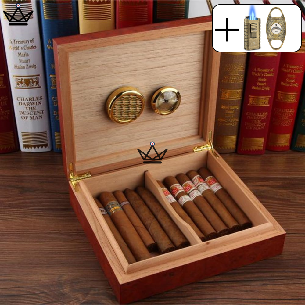 Wood Magnet Cigar Humidor — Spanish Cedar, Magnetic Hygrometer | 20 Cigars — view 28