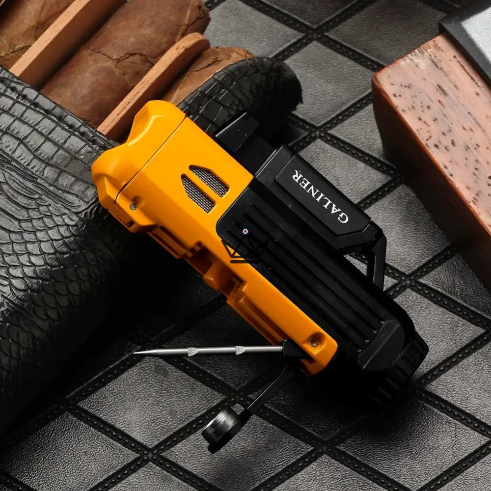 ALISTAIR Cigar Pack — Torch Lighter + Ashtray + Cigar Cutter | Green · Black · Yellow — view 4