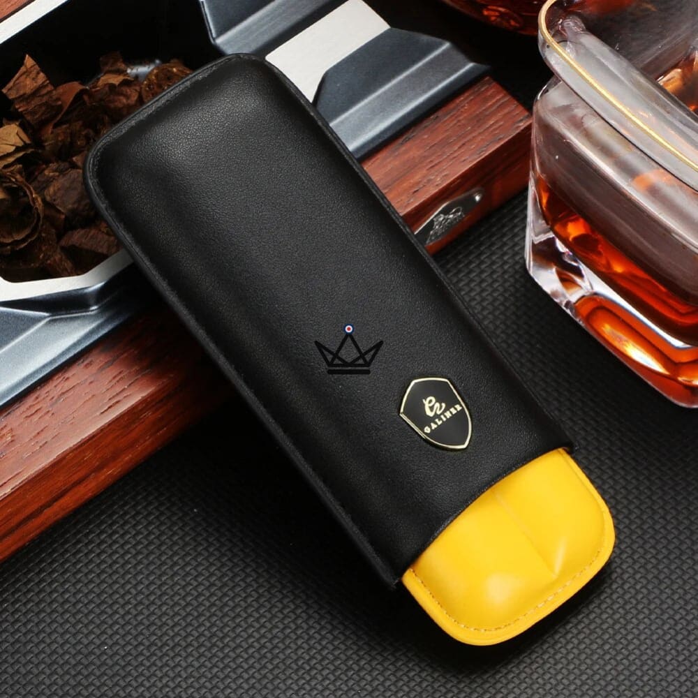 Leather travel case for 2 cigars - LITTLE SUNY — view 5