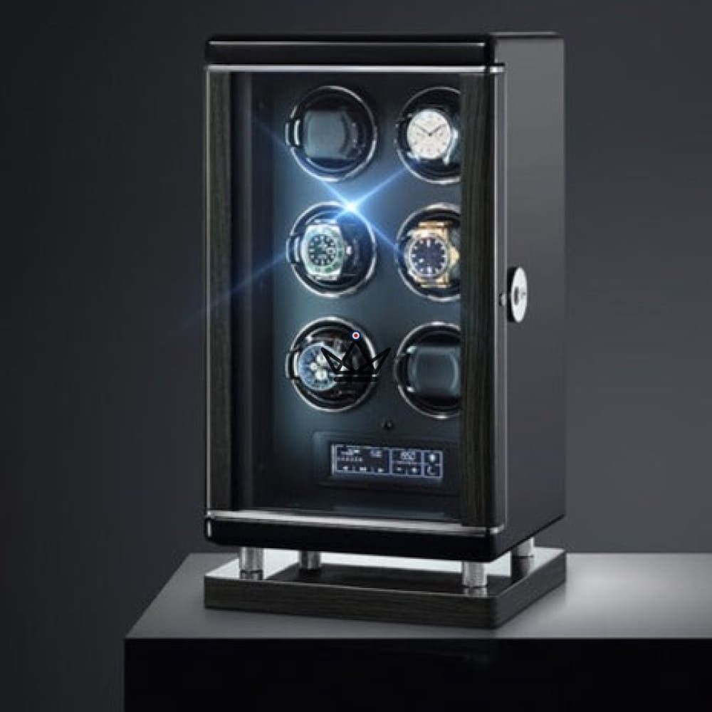 BAELISH LUXE Automatic Watch Winder — Fingerprint, 1 to 12 Watches, Wood & Steel — view 10
