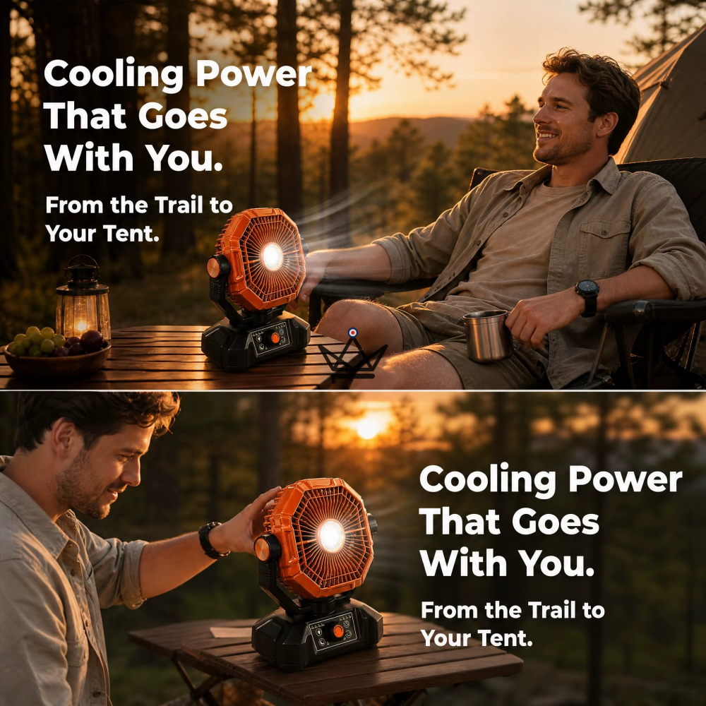 NOELY Portable Battery Fan — 20,000 mAh, LED & Power Bank — view 4