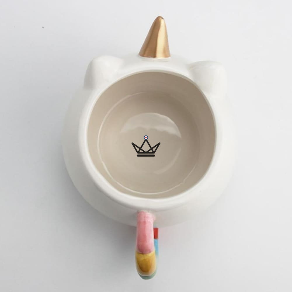 3D Unicorn Ceramic Mug - Golden Horn and Ears - 300 ml — view 6