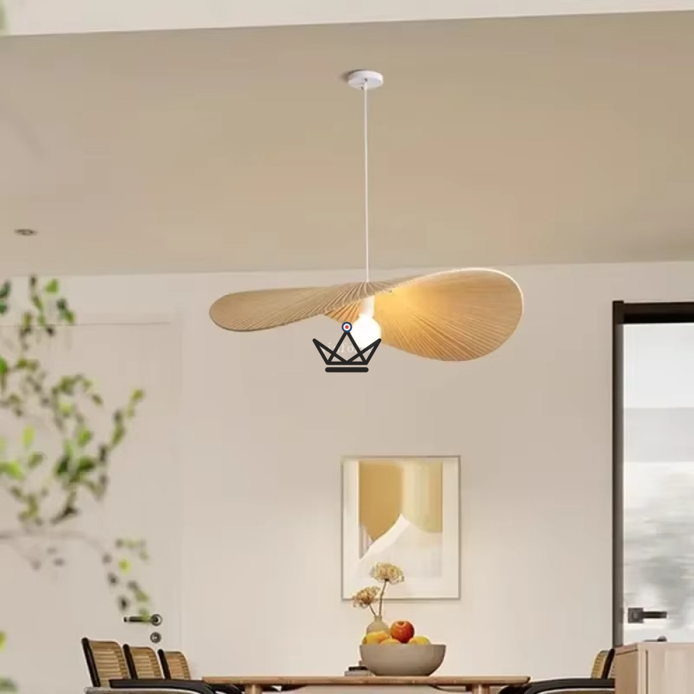Verti Wabi Pendant Lamp — 60 & 80 cm designer chandelier | White, Beige, Linen — view 1