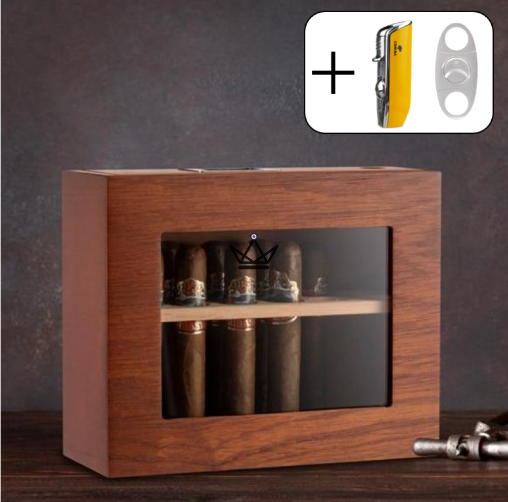 Zigarrenhumidor VERTIGO – spanisches Zedernholz, Digitalhygrometer & Magnetsystem – Ansicht 24