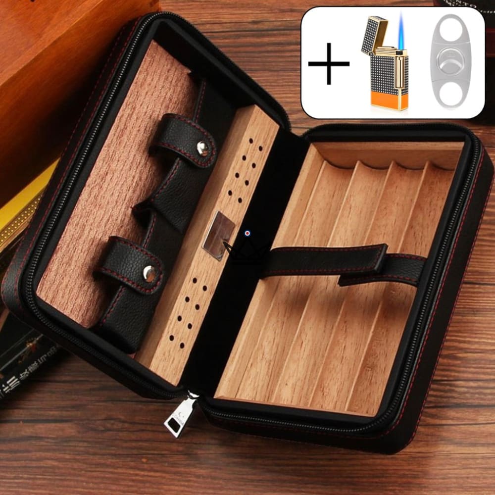 Reise-Humidor aus Leder & Zedernholz – 5 Zigarren | Prime Style – Ansicht 24