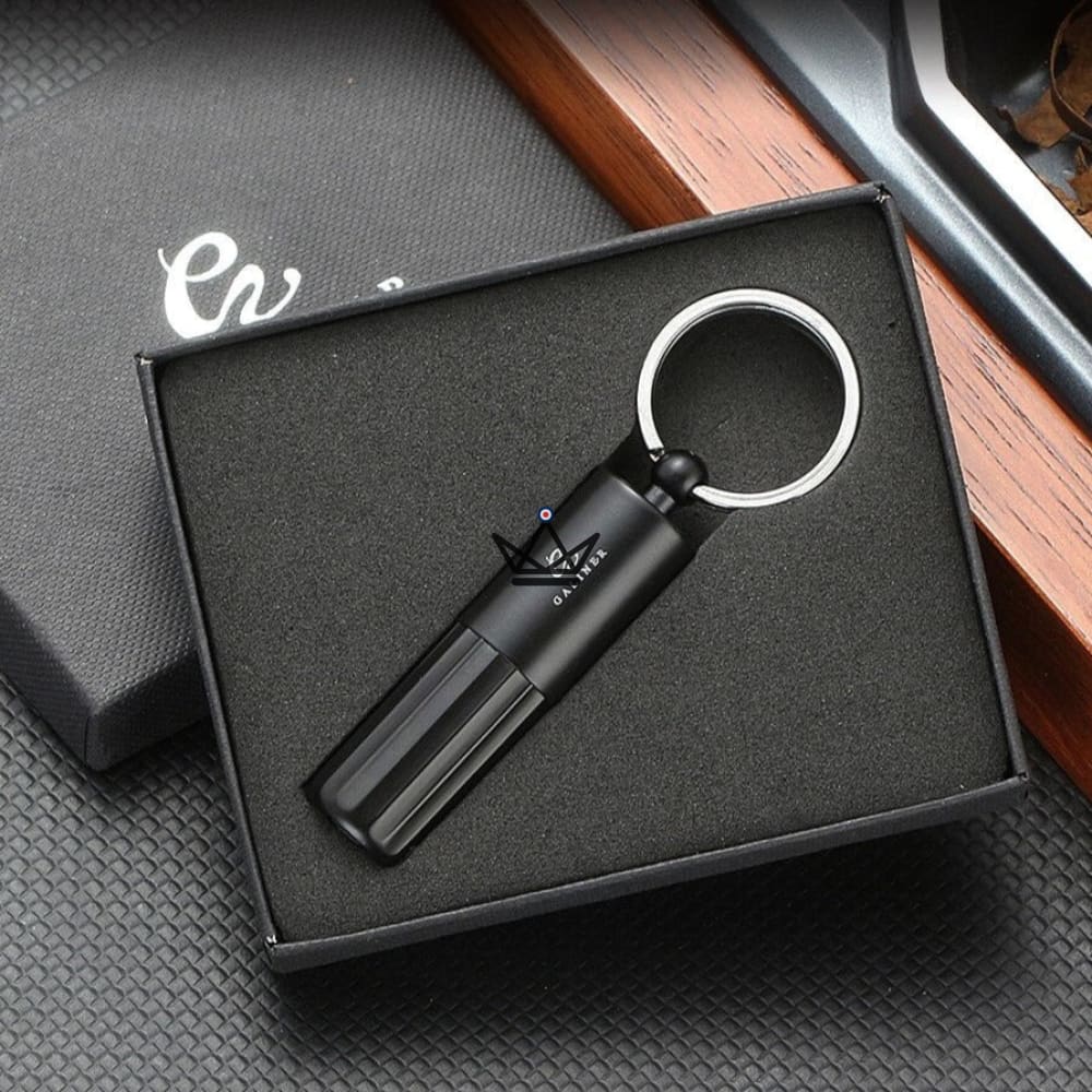 ZION Cigar Punch Cutter — 7 & 9 mm Die Cutter, Stainless Steel & ABS, Black | Collection Box Included — view 5