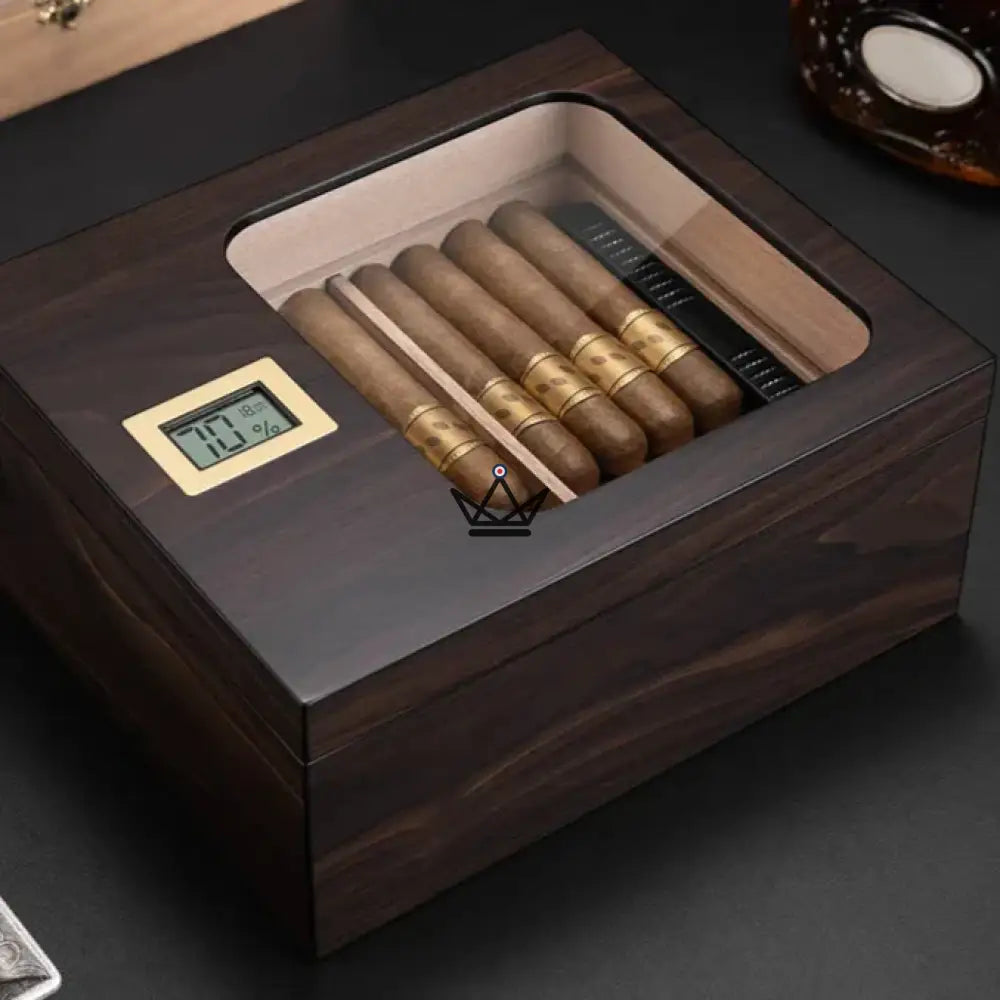 Zigarrenhumidor Elegancia Vision — spanische Zeder, Glasdeckel, 55 Zigarren, Digital-Hygrometer, 4 Ausführungen – Ansicht 5