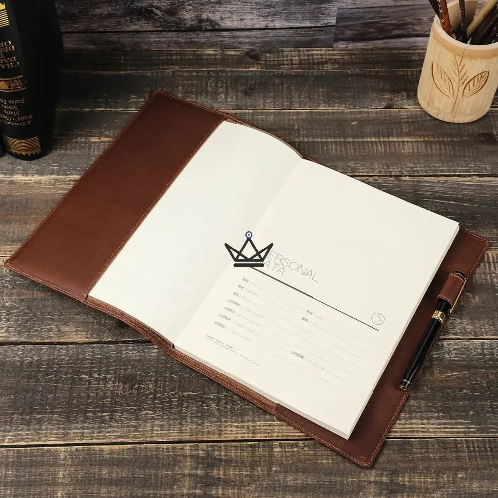 Customizable Leather Notebook Cover - Voyageur Intemporel — view 2