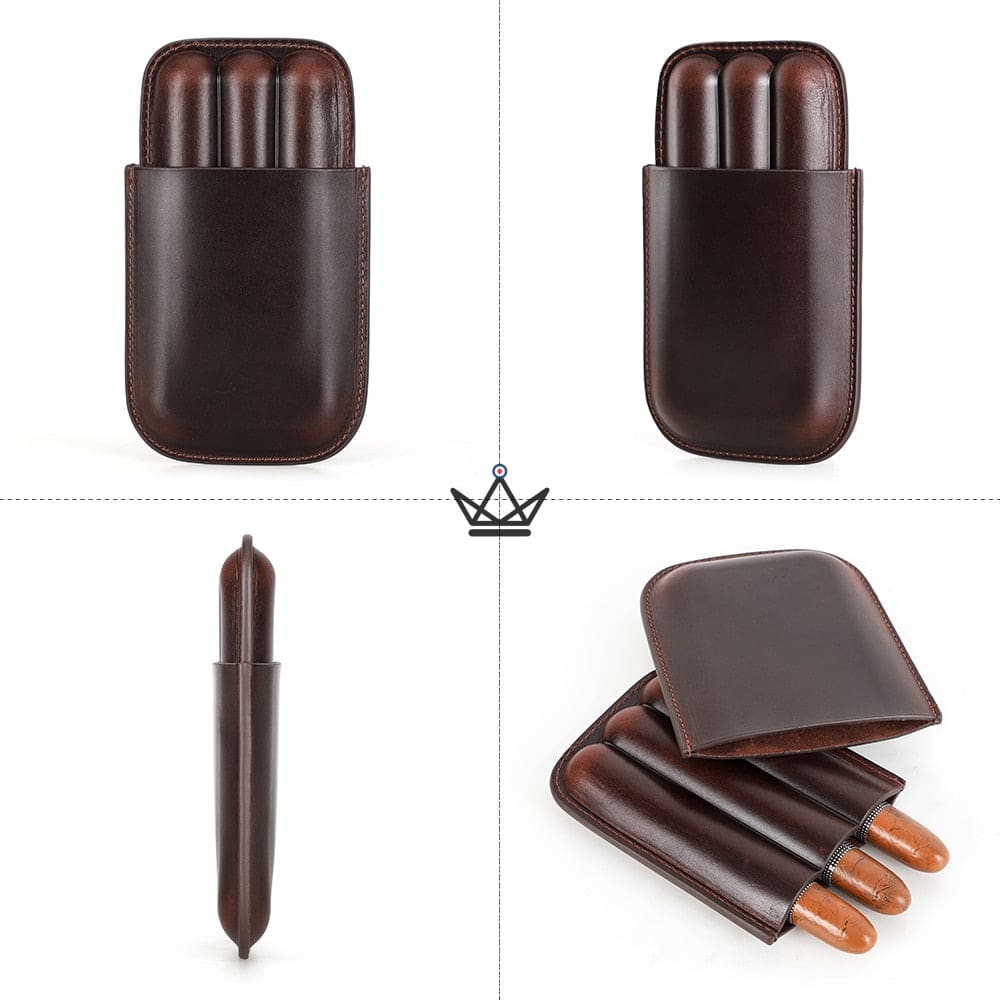 Personalisierbares Leder-Zigarrenetui – Voyageur Classic | 1, 2 oder 3 Zigarren – Ansicht 8