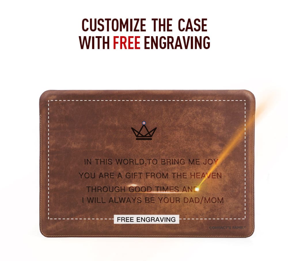 Customizable Leather Laptop Case - Voyageur Sicuro — view 3