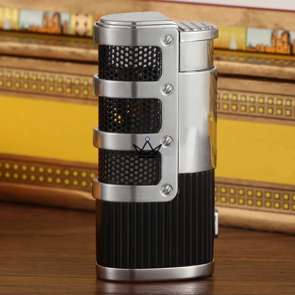 FLYKE 3-torch Jet Lighter — Integrated Punch, Refillable | Yellow & Black — Black
