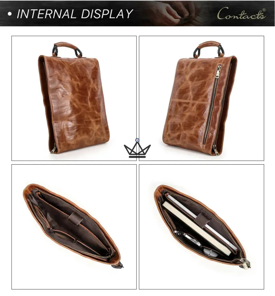 Customizable leather work bag - Voyageur Diplomate — view 8