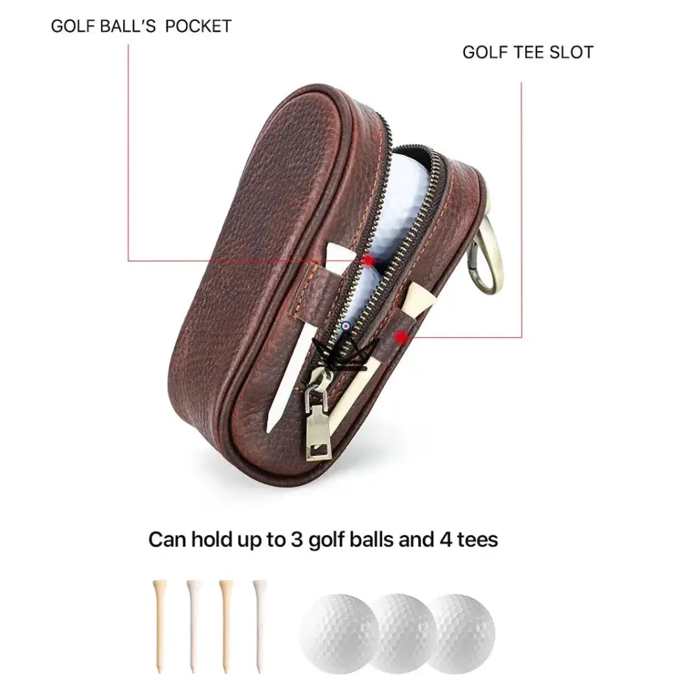 Personalisierbares Golfball-Lederetui – Voyageur Links | 3 Bälle, 4 Tees – Ansicht 7