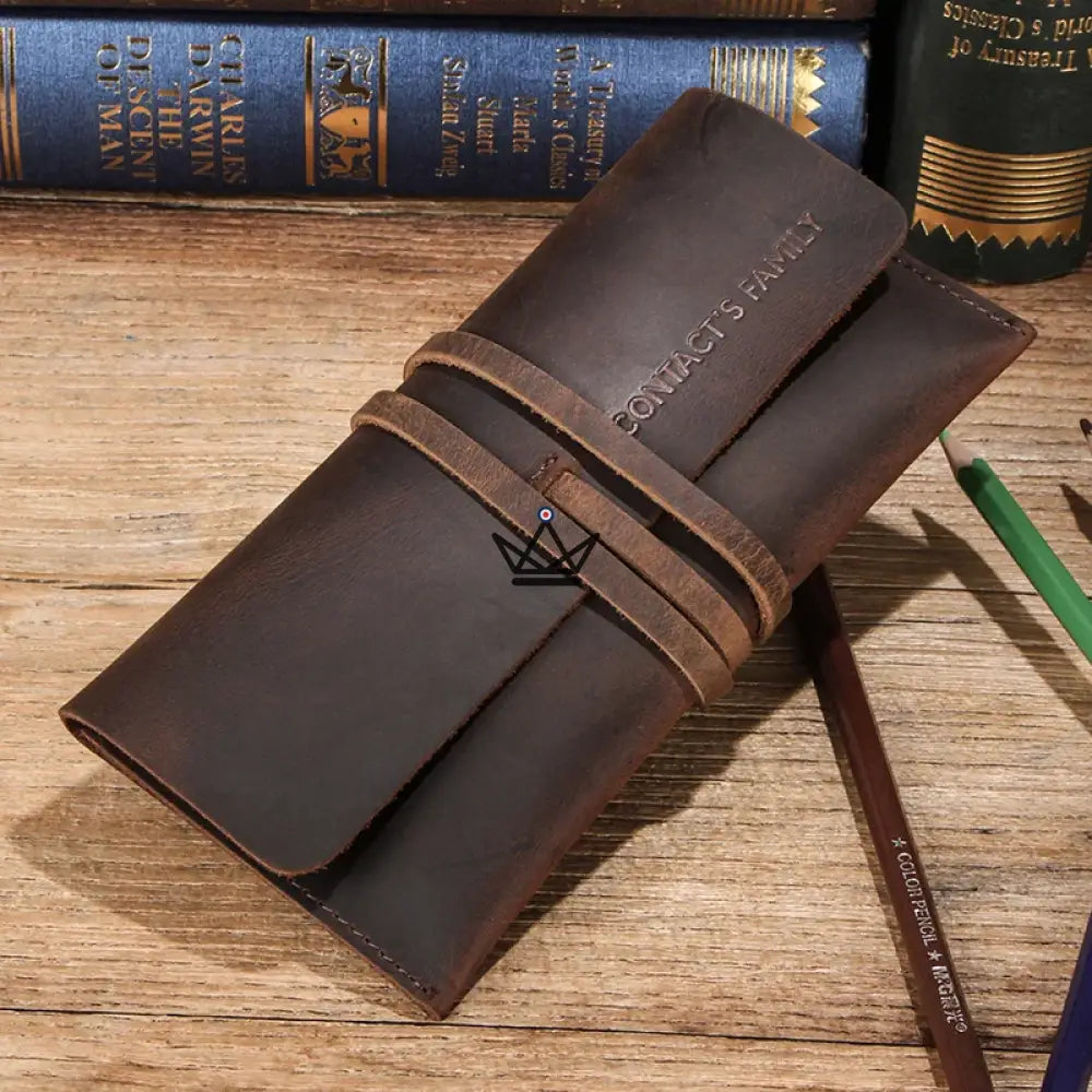 Customizable Leather Pen and Pencil Case – Voyageur Spool — view 6