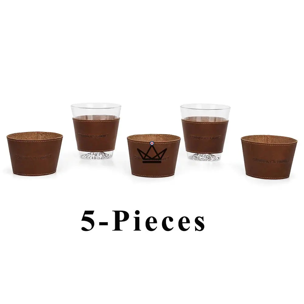 Customizable Leather Whiskey Glass Cuff - Voyageur Sleeve — view 11