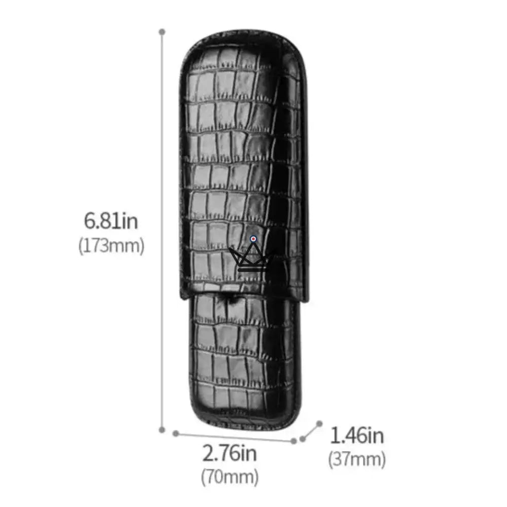 Zigarrenetui COBRA – Leder mit Schlangenmuster, 2 oder 3 Zigarren | 17,3 × 7 × 3,7 cm – Ansicht 6