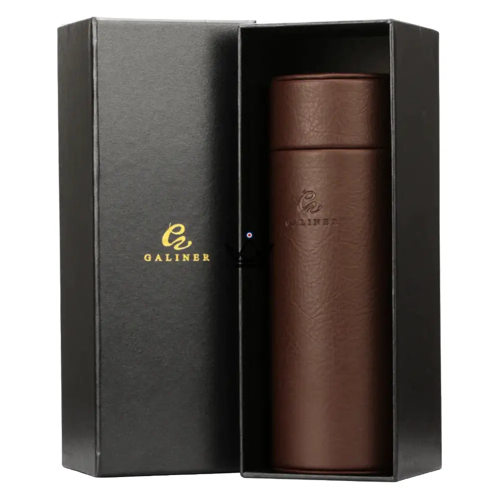ORBAL Edition Travel Humidor — Cylindrical, Genuine Leather & Cedar, 5 to 10 Cigars, Black or Brown — view 5