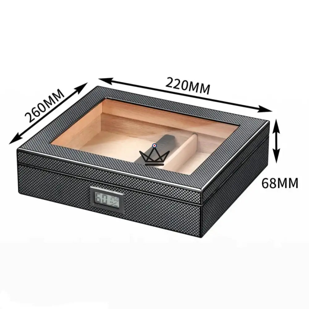 Zigarrenhumidor CARBON – Kohlefaser, spanische Zeder & Glas | 35 Zigarren – Ansicht 9