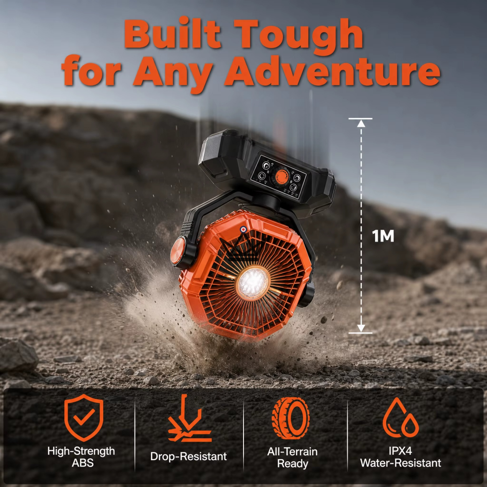 NOELY Portable Battery Fan — 20,000 mAh, LED & Power Bank — view 5
