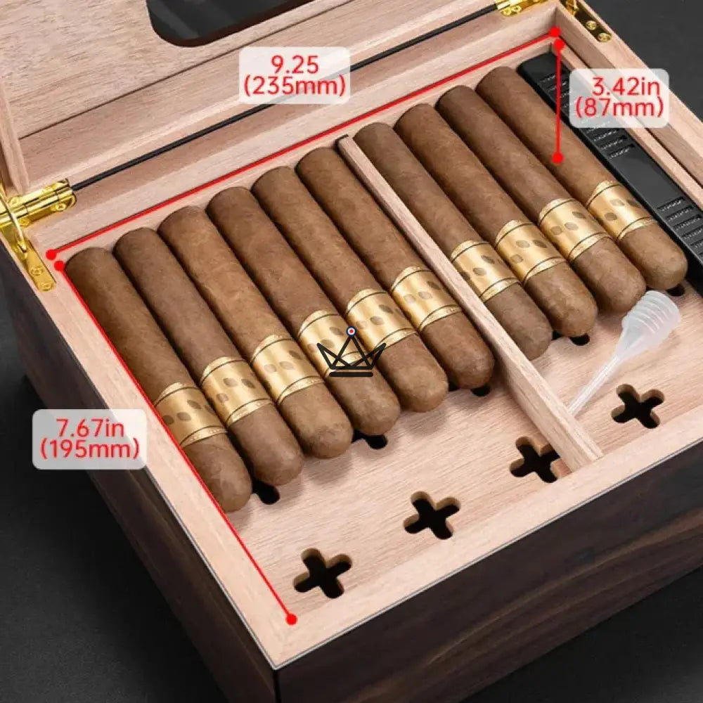 Elegancia Vision Humidor — Spanish Cedar, Glass Top, 55 Cigars, Digital Hygrometer, 4 Finishes — view 13