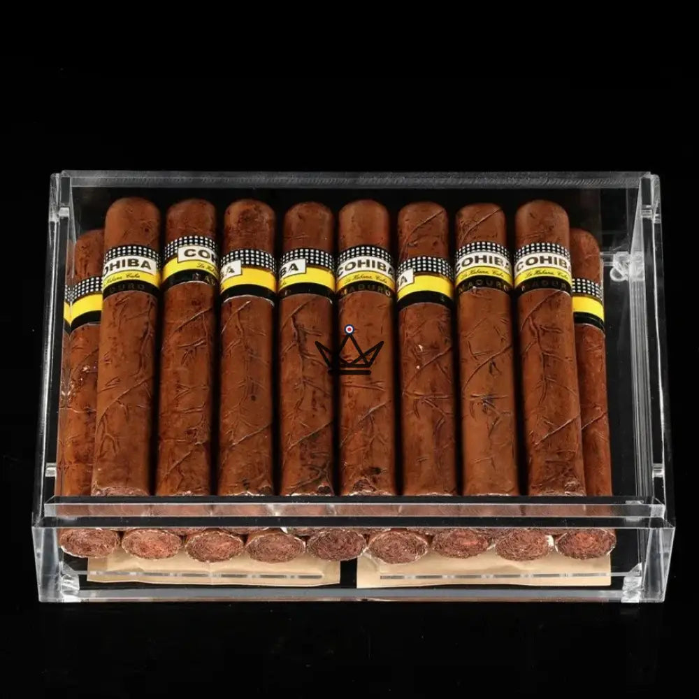 Crystal Clarity Zigarrenhumidor – transparentes Acryl, perforierte Ablage, 20 Zigarren, Platz für Befeuchtungsbeutel – Ansicht 7