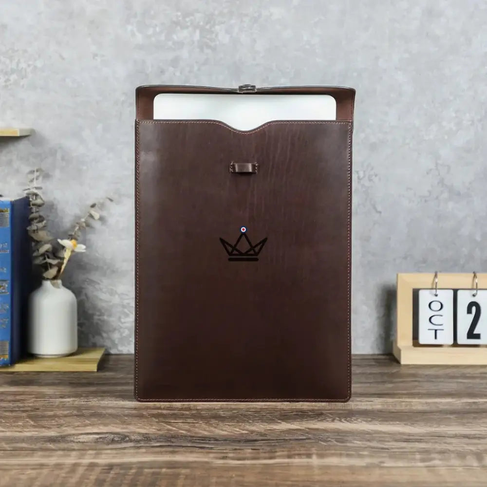 Personalisierbare MacBook Ledertasche 13" bis 15" - Voyageur CONSULAT – Ansicht 7