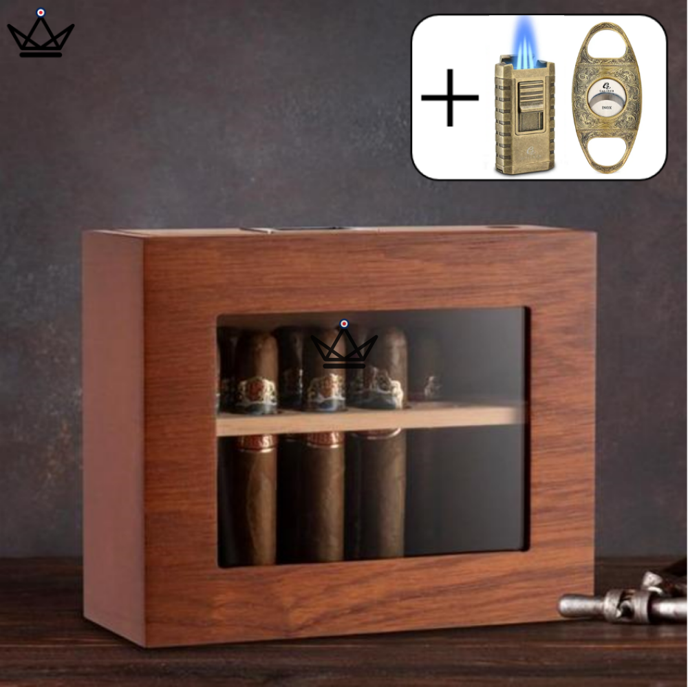 VERTIGO cigar humidor — Spanish cedar, digital hygrometer & magnetic system — view 22