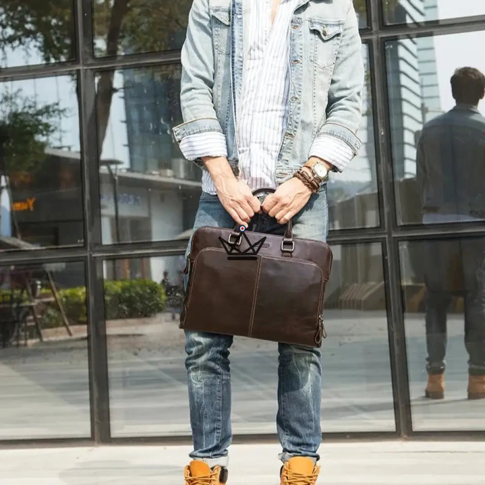 Customizable leather work bag - Voyageur Galilee — view 3