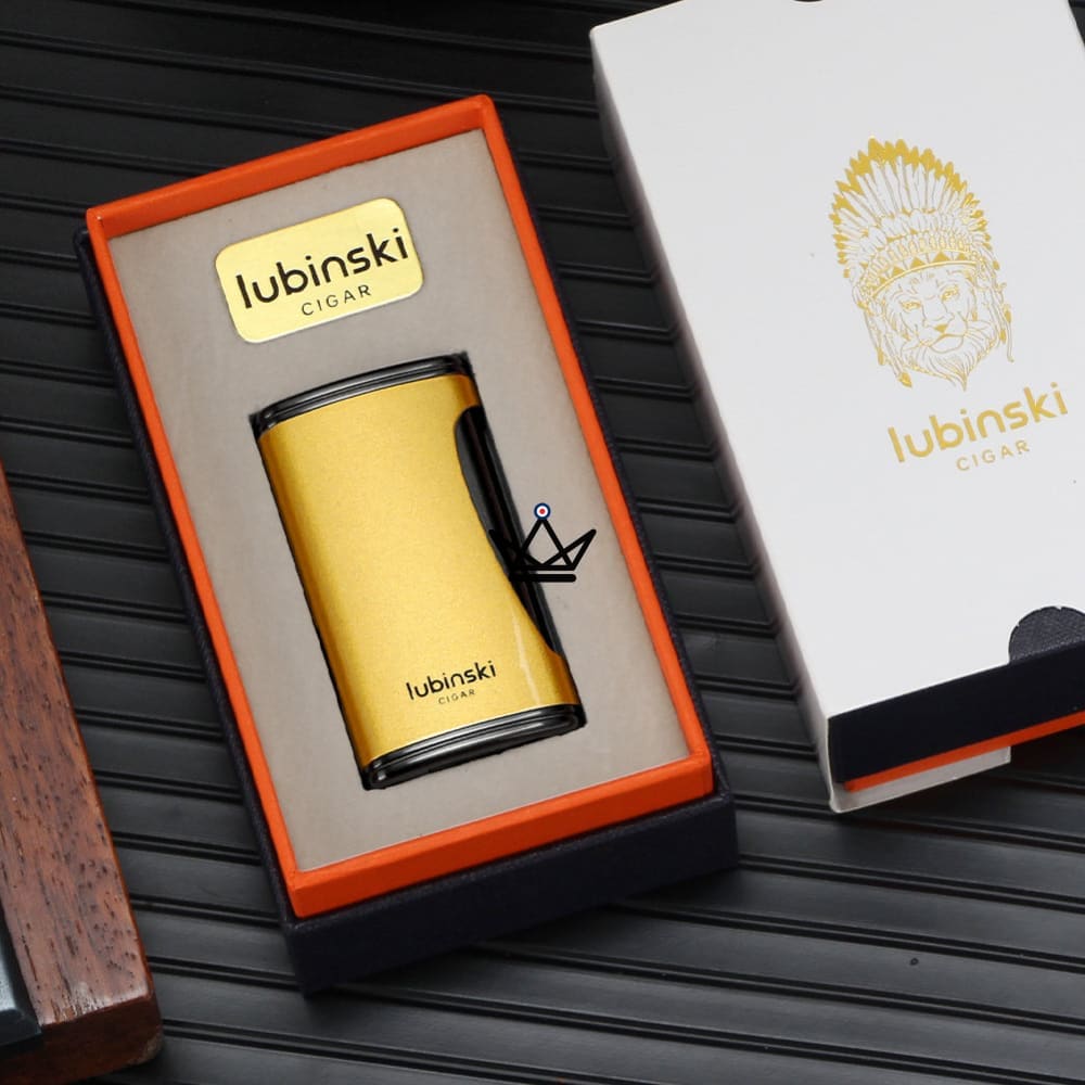 APOLLO EXPERT Torch Lighter — 7mm Punch, 4 Colors | Cigar Gift — Gold
