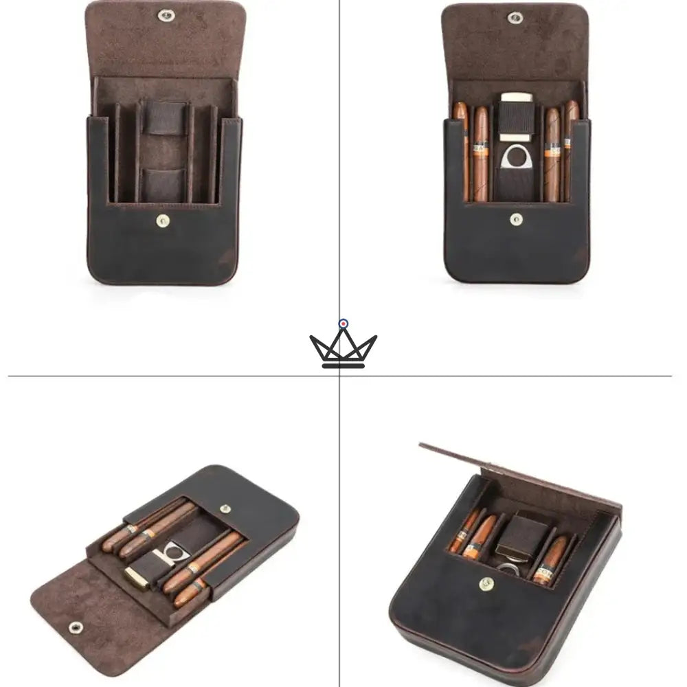 Anpassbares Zigarrenetui aus Leder – Voyageur Quad – Ansicht 9