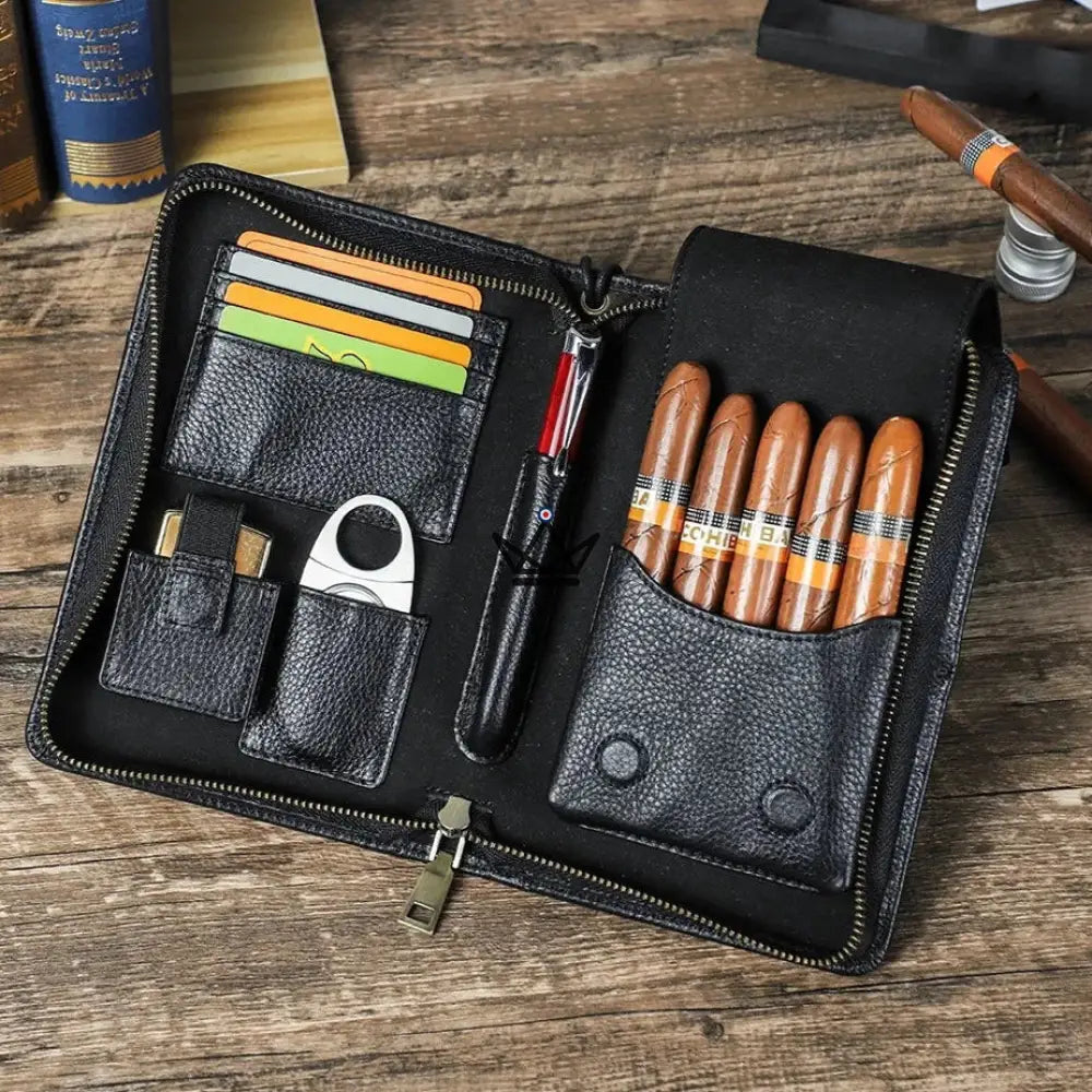 Customizable Leather Cigar Case - Voyageur Tempo — view 3