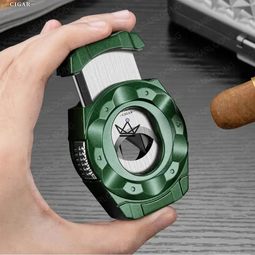 4-in-1 Stainless Steel Cigar Cutter - CALIBRIUM — Green khaki