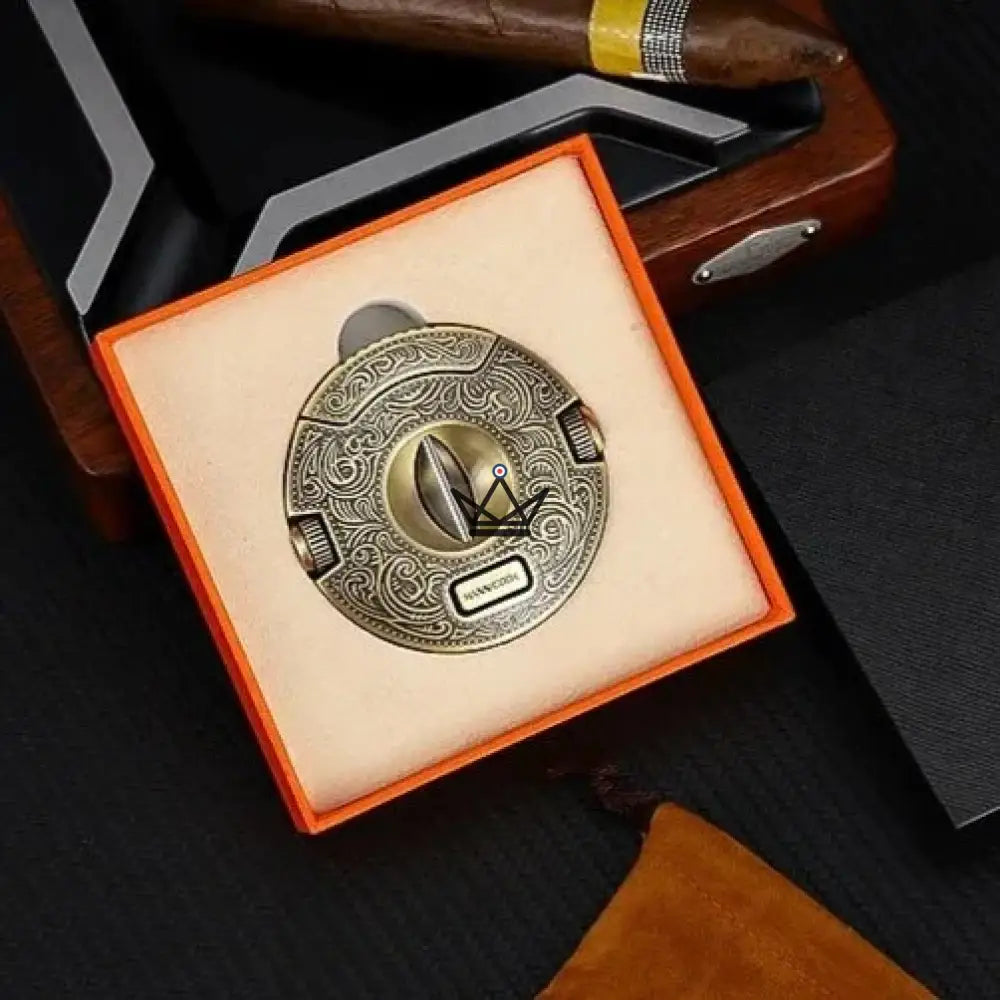 Coupe-Cigare Circulaire Heritage Edition — Acier Inox, 62 x 62 x 15 mm, Poinçons 9 mm & 8 mm | Or Vintage ou Gris Original — image 6